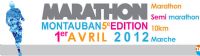 La 5ème édition du Marathon de Montauban. Le dimanche 1er avril 2012 à Montauban. Tarn-et-Garonne. 
